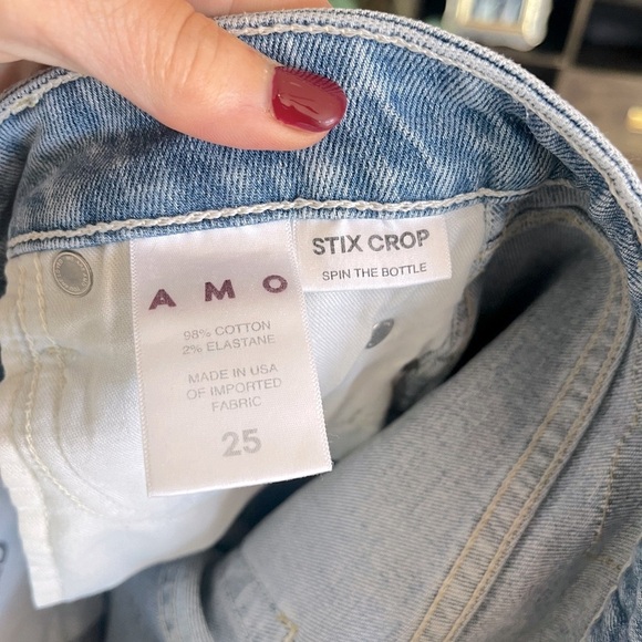 FREE PEOPLE AMO Stix Crop Jeans in Spin the Bottle Size 25 - Picture 9 of 10